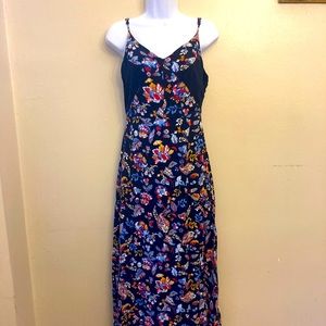 Xhilaration Paisley and Floral Colorblock Maxi Dress